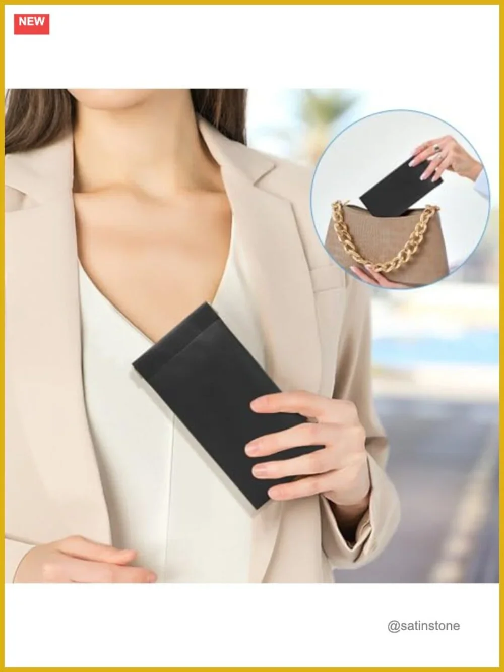 Leather Eyeglass Case Set with Cleaning Cloths, Portable Squeeze Top Glasses